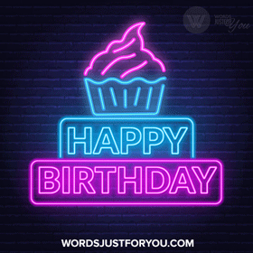 Neon Happy Birthday Gif