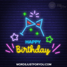 Neon Happy Birthday Gif