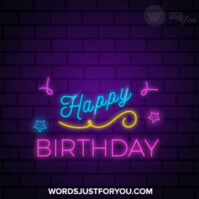 Neon Happy Birthday Gif