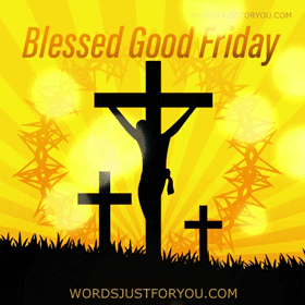Blessed Good Friday Gif With Glitter And Cross
