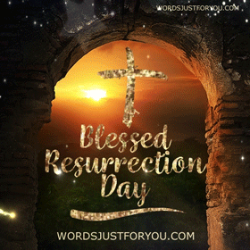 Blessed Resurrection Day Gif Wishes Card With Glitter Free Download