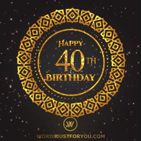 Elegant Gold Happy 40Th Birthday Gif