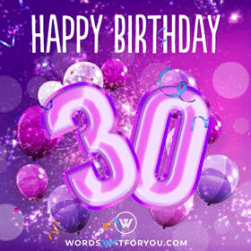 Happy 30Th Birthday Gif With Confetti And Sparkles Download
