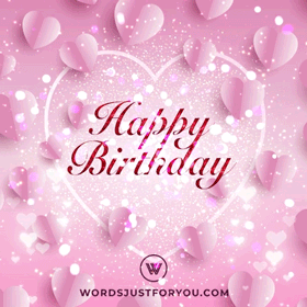 Y Birthday Hearts Gif With Animated Hearts, Glitter And Confetti