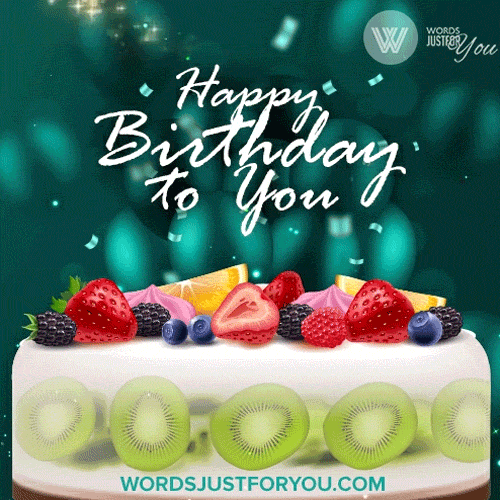 Animated Beautiful Fruits Cake Gif