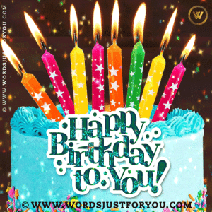 Blue Birthday Cake Gif