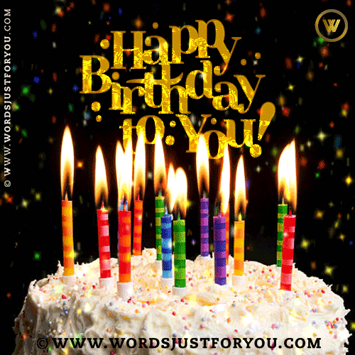 Beautiful Birthday Cake Gif With Colourful Candles
