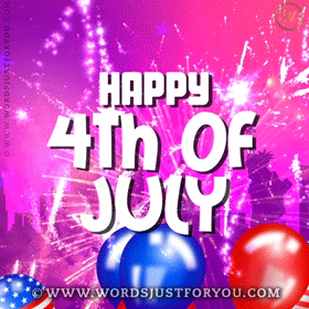 Balloons And Fireworks Happy 4Th Of July Gif