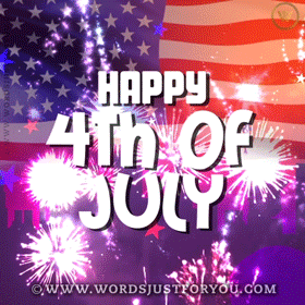 Animated Flag And Fireworks Happy 4Th Of July Gif