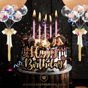 Happy Birthday Gif Animated Chocolate Birthday Cake Gif With Gold Glitter