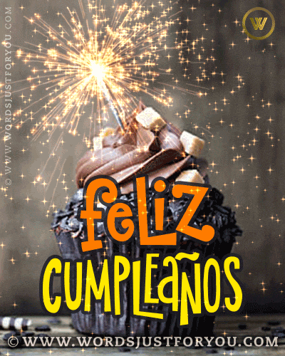 Sparkles Feliz Cumpleanos Cupcake Gif
