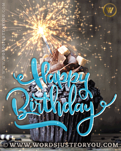 Sparkles Happy Birthday Cupcake Gif