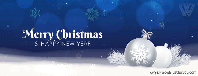 Blue Merry Christmas Gif Background Email Signature Footer