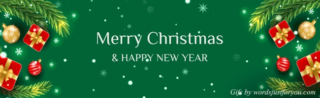 Merry Christmas and Happy New Year Email Signature with falling snowflakes
