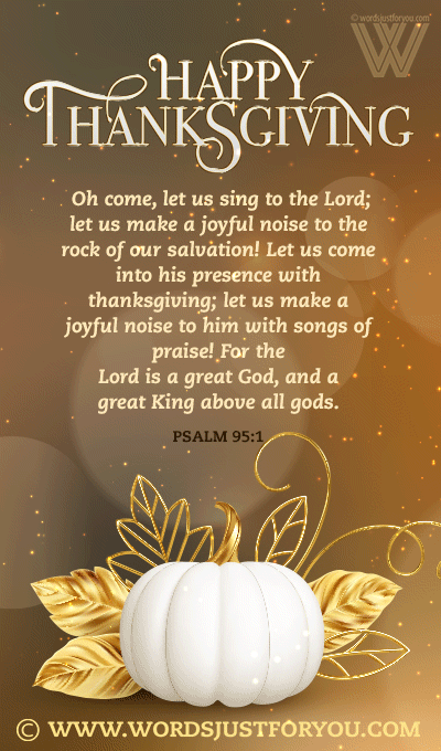 Beautiful Happy Thanksgiving With Religious Wishes With Bible Verse