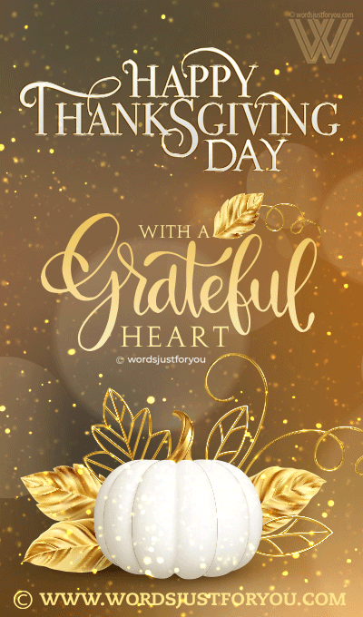 Beautiful Gold Happy Thanksgiving Glitter Gif - Happy Thanksgiving Gif