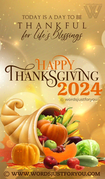Animated Thanksgiving Images 2024 - Glitter Happy Thanksgiving GIF 2024
