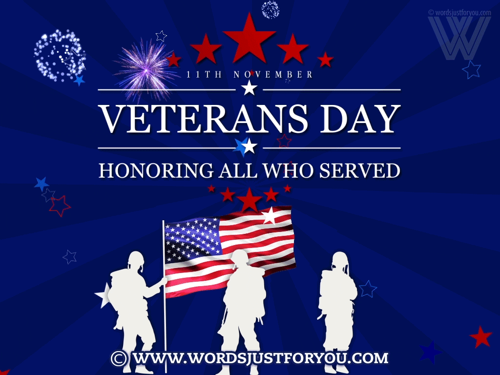 Animated Happy Veterans Day Gif With Fireworks, Usa Flag - Happy Veterans Day