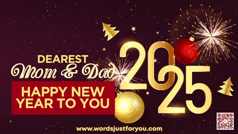 2025 Happy New Year Mom and Dad GIF, Happy New Year Mom and dad, Happy New Year Mom and dad Gif, Happy New Year My Mom and dad Gif with Wishes, Happy New Year My Mom and dad Gif, Happy New Year Wishes for Mom and dad, New Year Wishes for Mom and dad, Happy New Year Card for My Mom and dad, Mom and dad Happy New Year Gif