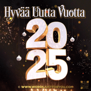 2025 Hyvää Uutta Vuotta GIF, happy new year gif in finnish, happy new year in finnish, happy new year wishes in finnish