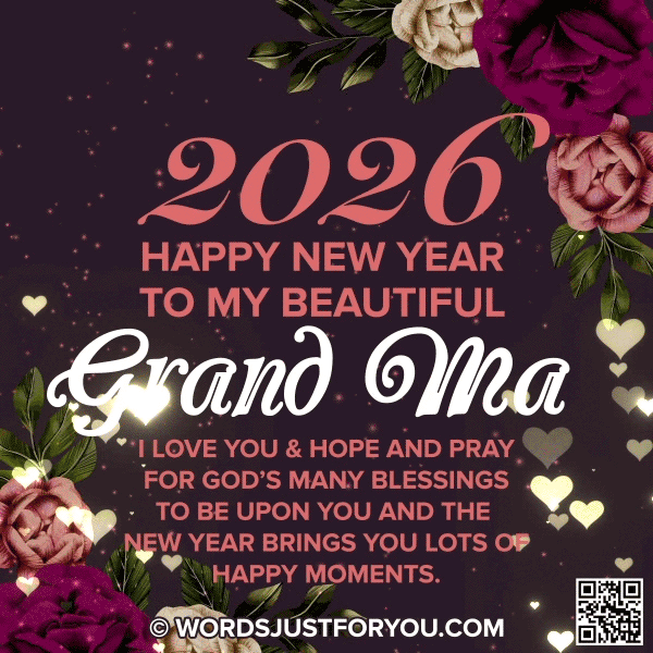 2026 Happy New Year Grandma GIF, Happy New Year Grandma, Happy New Year Grandma Gif, Happy New Year My Grandma Gif with Wishes, Happy New Year My Grandma Gif, Happy New Year Wishes for Grandma, New Year Wishes for Grandma, Happy New Year Card for My Grandma