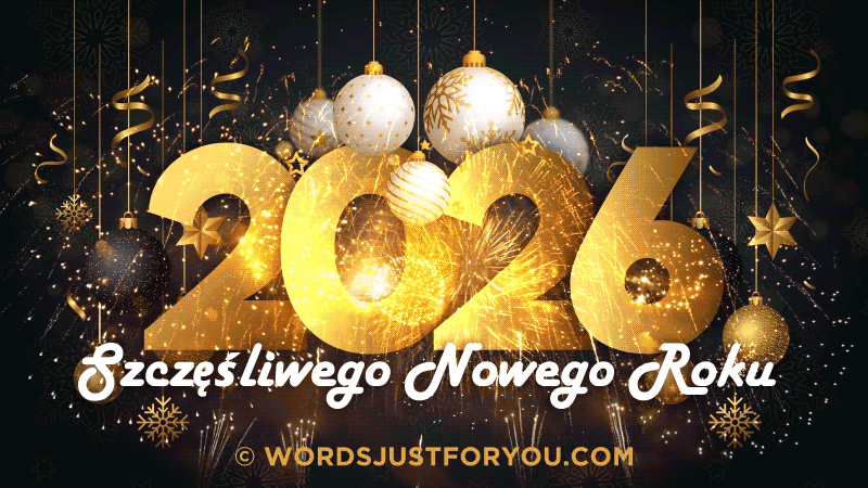 2026 Szczęśliwego Nowego Roku Gif, Happy New Year Gif In Polish.