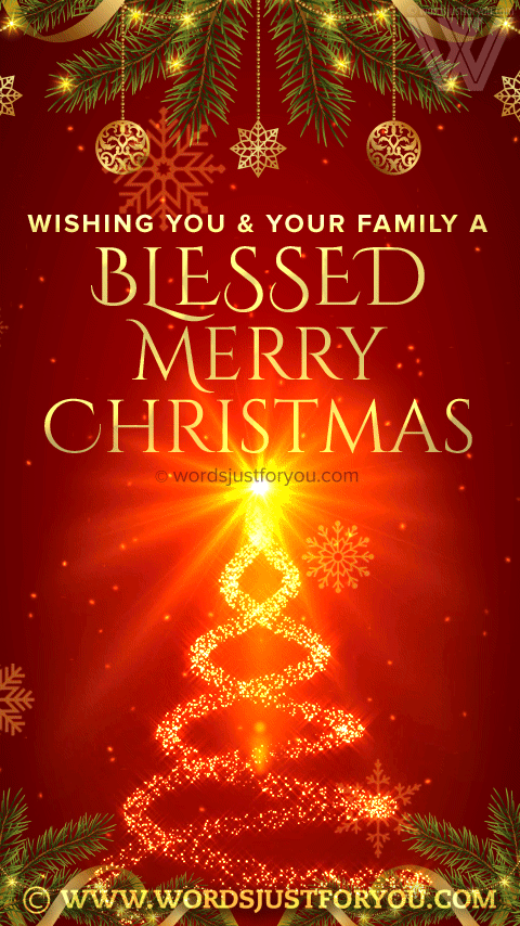Beautiful Animated Blessed Merry Christmas Gif