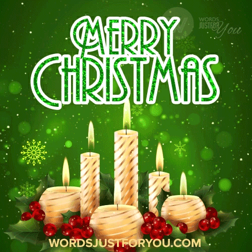 Beautiful Merry Christmas Gif With Candles - Merry Christmas Gif
