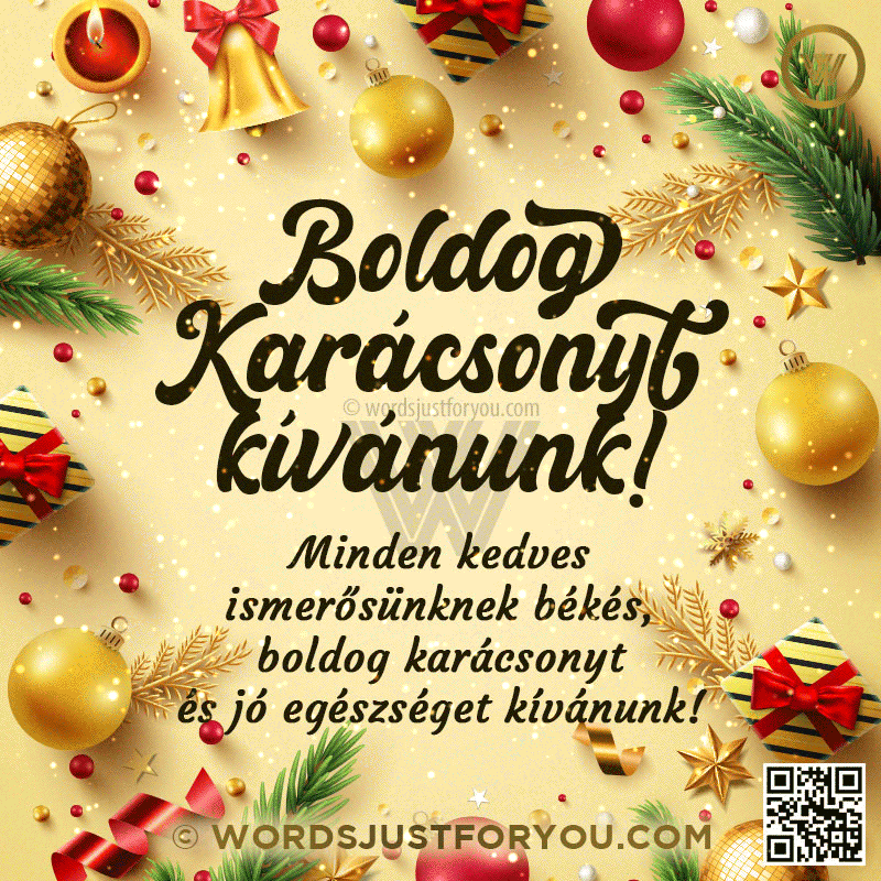 Boldog karácsonyt kívánunk!
Boldog karácsonyi kártya