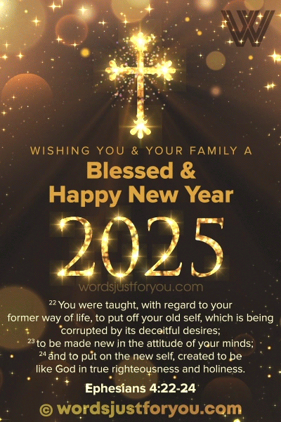 Happy New Year Christian GIF, Happy New Year Religious Wishes, New Year 2025 Christian Wishes, Religious New Year GIF, Happy New Year GIF Christian Wishes