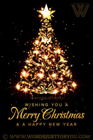 Beautiful Animated Elegant Gold Glitter Christmas Tree Gif
