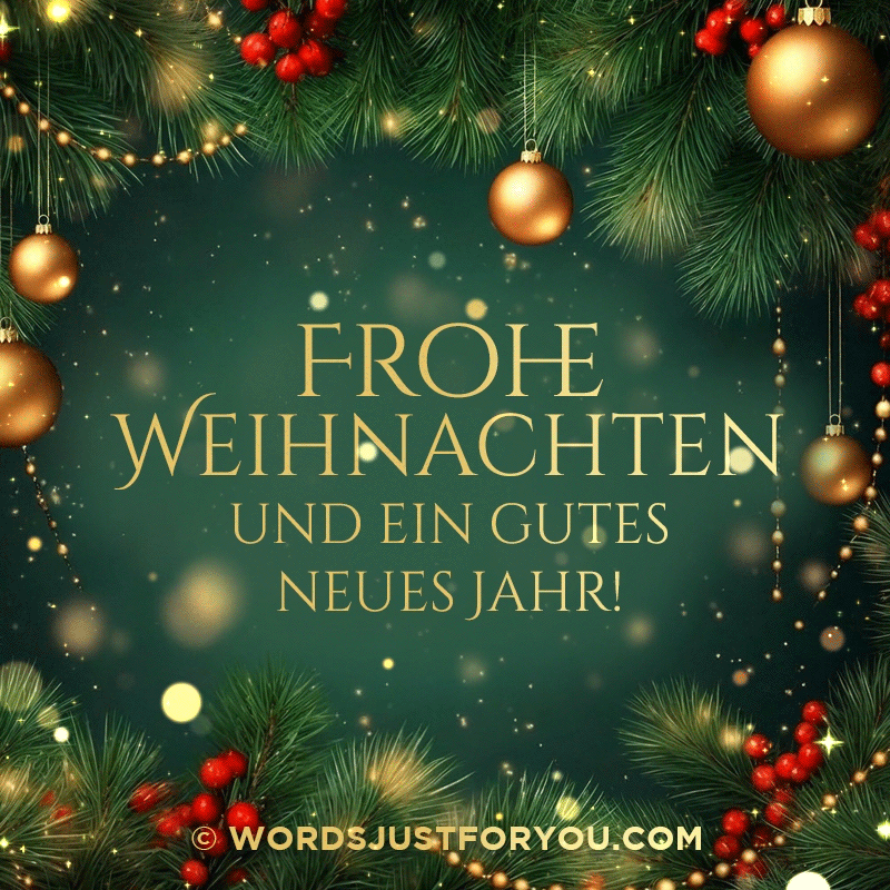Frohe Weihnachten Und Ein Gutes Neues Jahr, Merry Christmas And Happy New Year Wishes In German