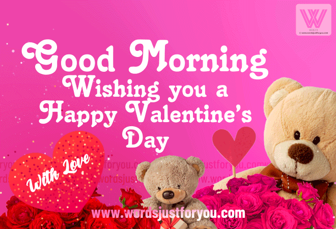 Animated Good Morning Happy Valentines Day Wishes Gif