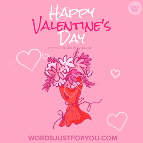 Animated Happy Valentines Day Flowers Gif