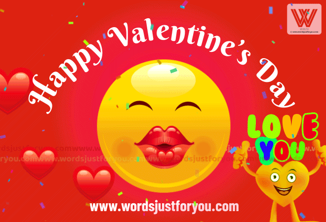 Happy Valentines Day Kiss Emoji Gif