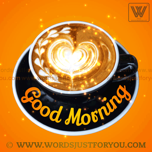 Animated Heart Coffee Good Morning Gif