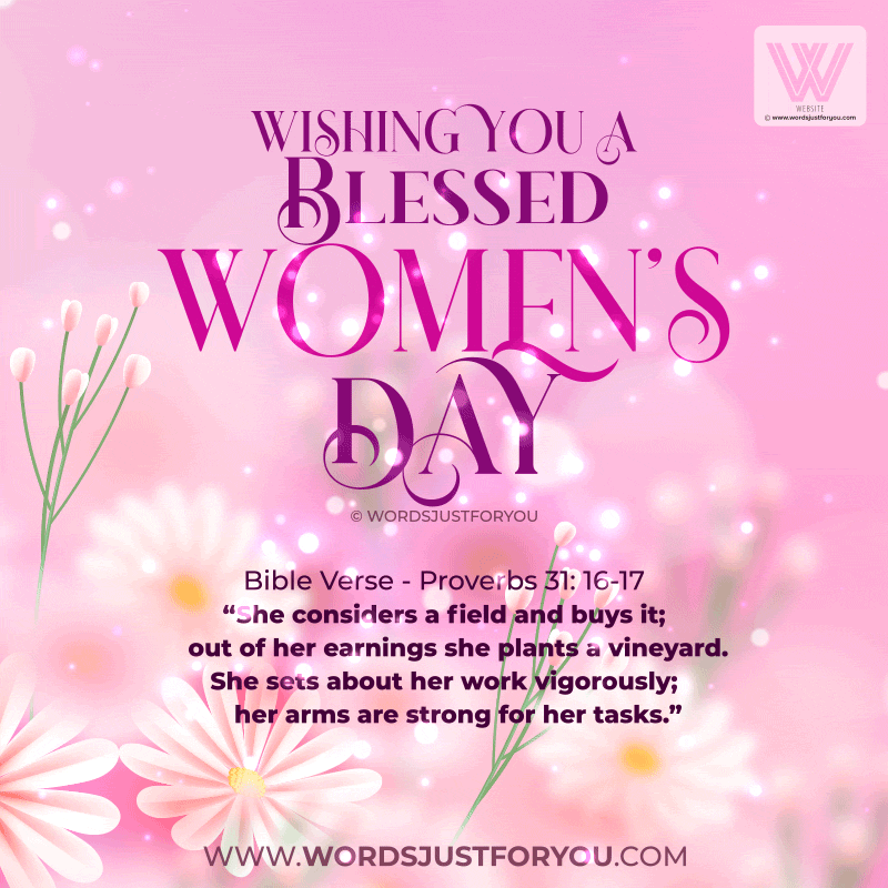 Bible Verse Blessed Women's Day Gif Image