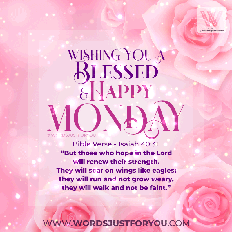 Beautiful Flowers Blessed Monday Gif - Blessed Monday Gif With Bible Verse