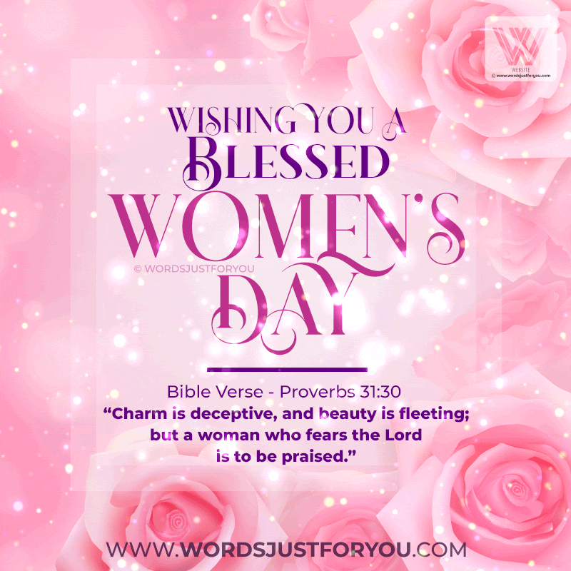 Happy International Women's Day Gif With Bible Verse