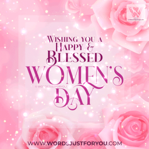 Blessed Womens Day Gif With Pink Roses