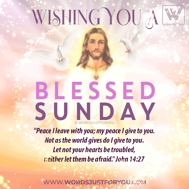 Glitter Blessed Sunday Gif With Bible Verse And Jesus Christ - Sunday Blessings Gif