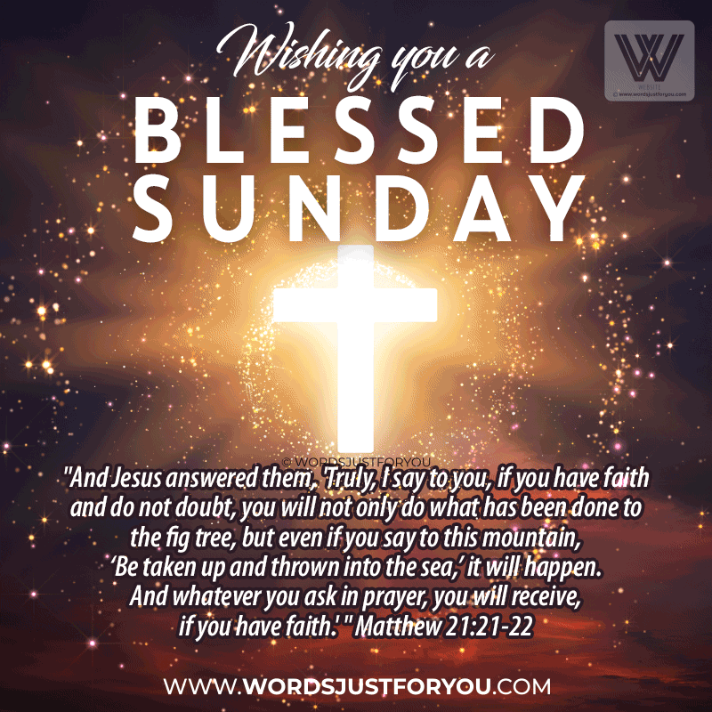 Glitter Blessed Sunday Gifwith Bible Verse - Sunday Blessings Gif