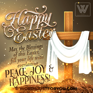 Happy Easter Blessings Gif With Cross - Happy Easter Gif