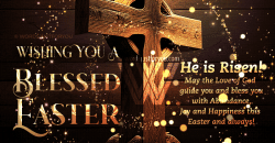 Wooden Cross Religious Blessings Happy Easter Gif With Glitter - Religious Easter Wishes Gif