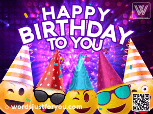Animated Party Emoji Happy Birthday Gif With Confetti - Happy Birthday Gif
