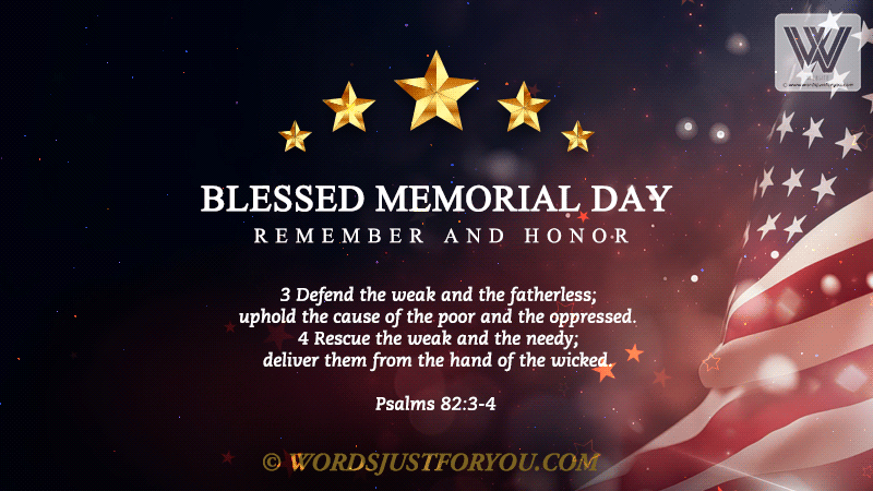 Blessed Memorial Day Gif With Bible Verse