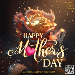 Happy Mothers Day Card Gif With Gold Rose And Glitter