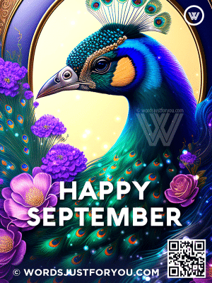 Animated Happy September Gif With Ai Generated Peacock Image - Happy September Gif