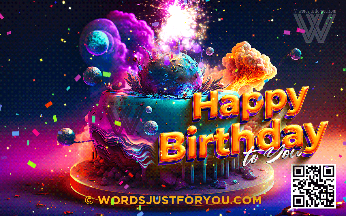 Glowing Happy Birthday Cake Gif