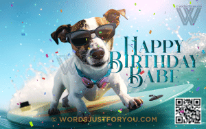 Happy Birthday Card For Him With Cool Surfing Dog - Happy Birthday Gif For Him